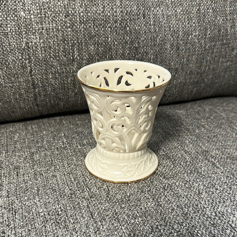 Lenox Ivory and Gold Accent Vase